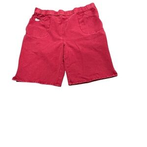 Quacker Factory - EC - Dream Jeans Red Elastic Waist Denim Shorts